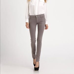 NWT Alice + Olivia Grey Waxed Skinny Jeans Size 0